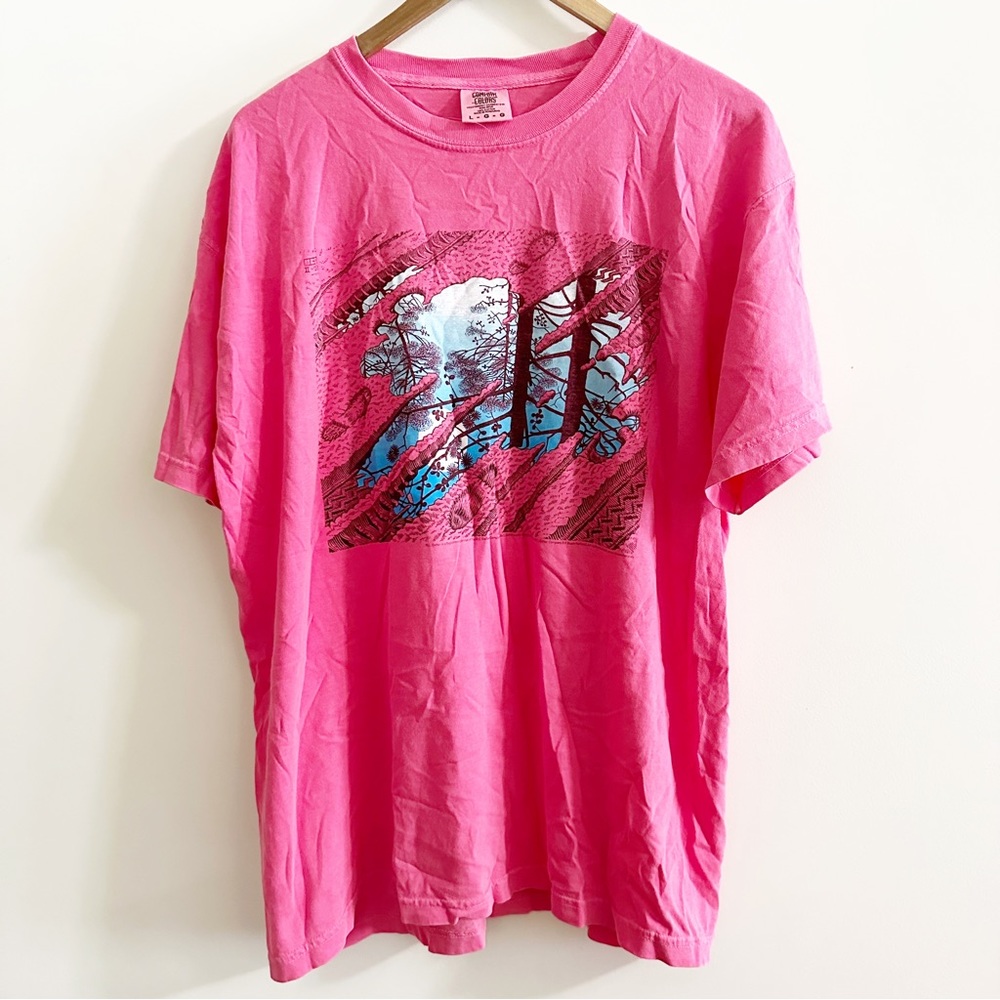 Urban Outfitters Comfort Colors pink printed tee